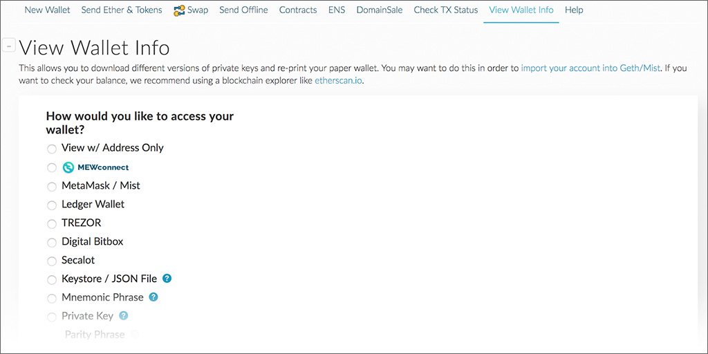 MyEtherWallet Screen 02